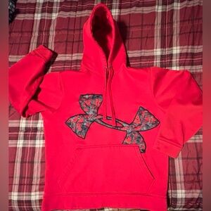 Under Armour Crimson Hoodie with Black Camo Logo